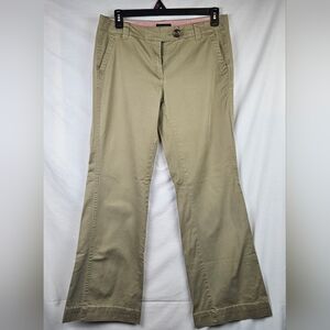 Tommy Hilfiger Womens Wide Leg Khaki Pants 10 Preppy Minimalist‎ Classic